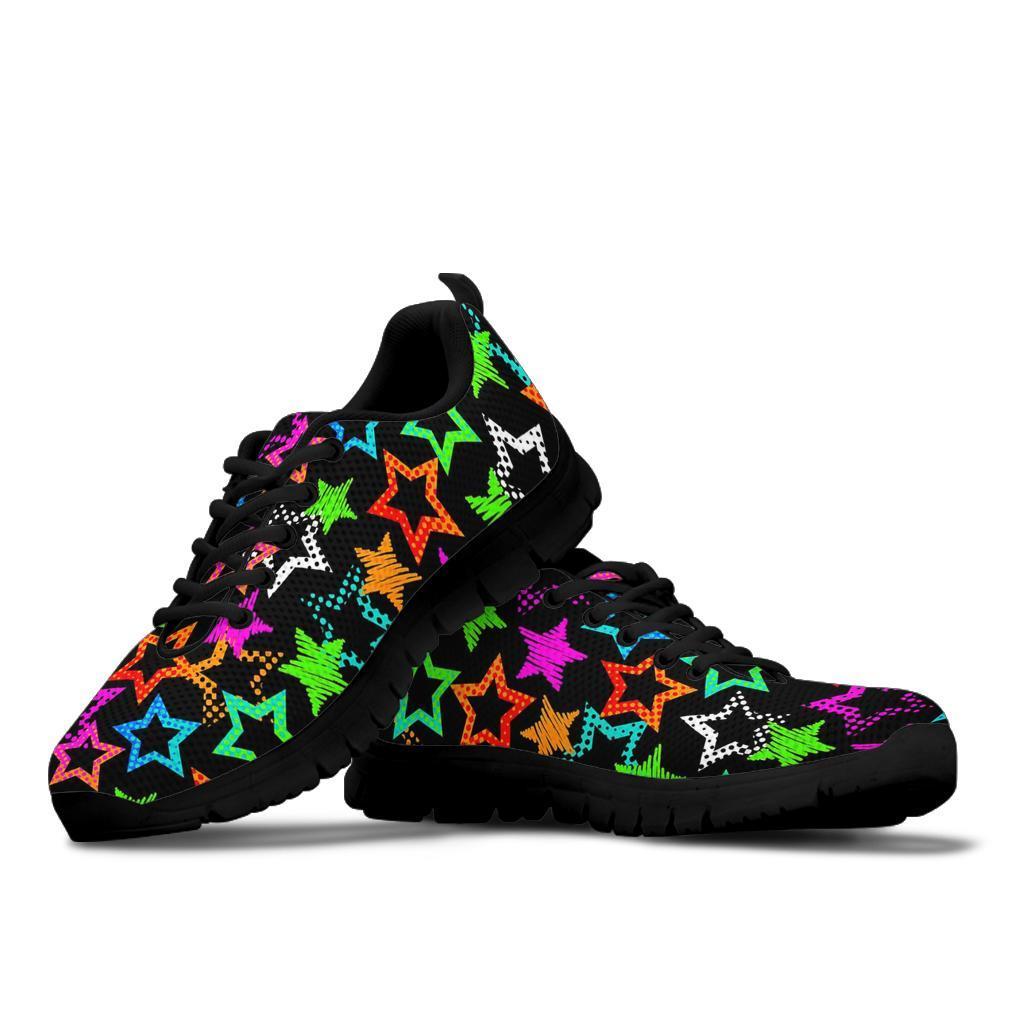 Star Colorful Pattern Print Sneaker Shoes For Men Women-grizzshop