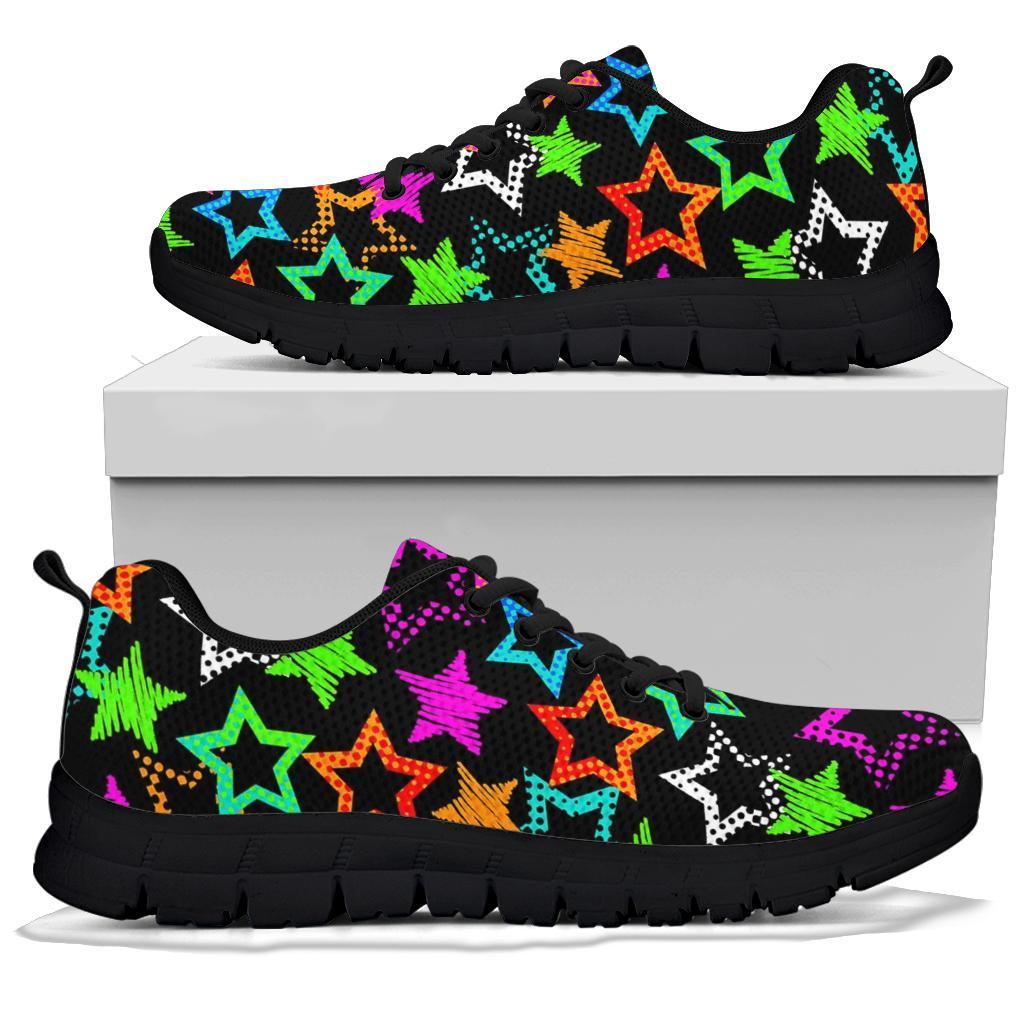 Star Colorful Pattern Print Sneaker Shoes For Men Women-grizzshop
