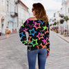 Load image into Gallery viewer, Star Colorful Pattern Print Women Off Shoulder Sweatshirt-grizzshop