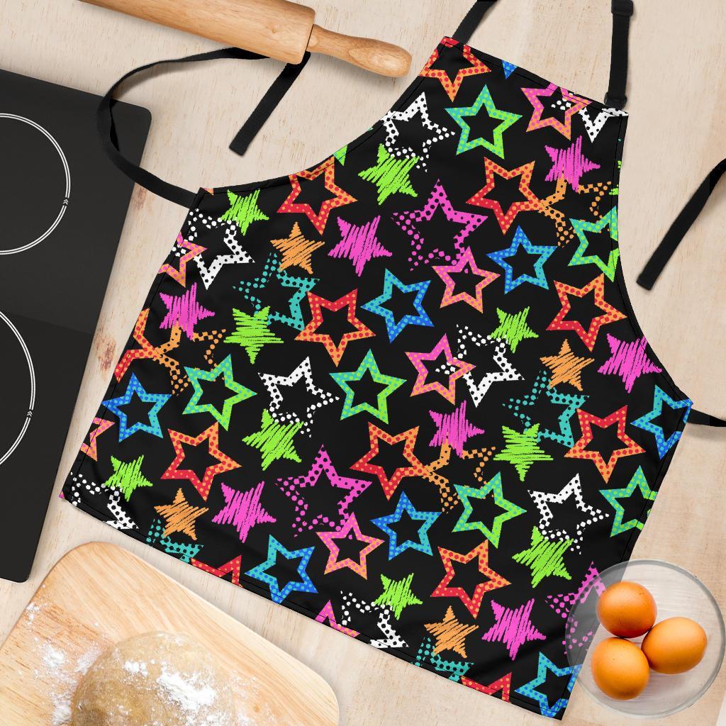 Star Colorful Pattern Print Women's Apron-grizzshop
