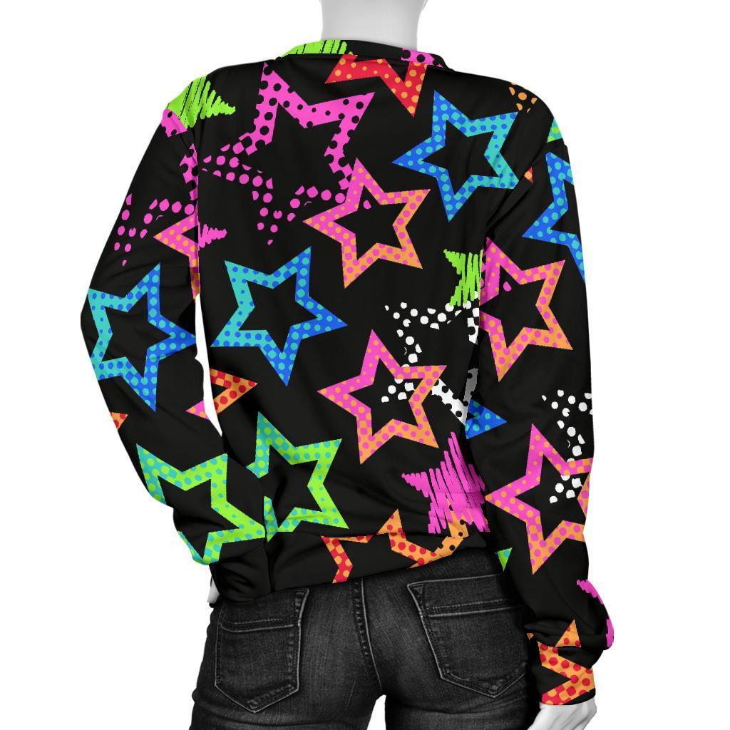 Star Colorful Pattern Print Women's Sweatshirt-grizzshop