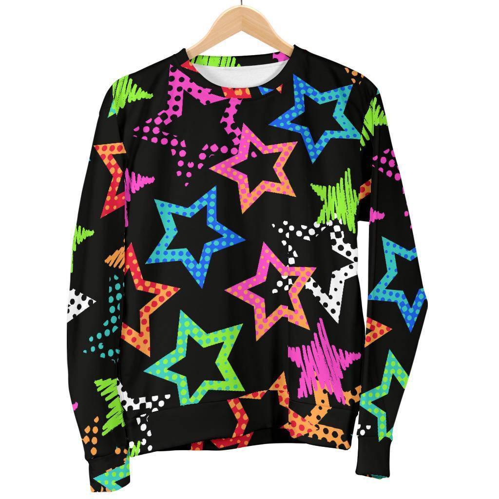 Star Colorful Pattern Print Women's Sweatshirt-grizzshop