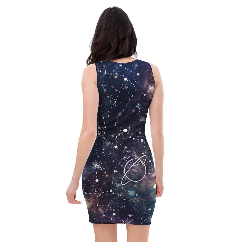 Star Constellation Galaxy Space Bodycon Dress-grizzshop