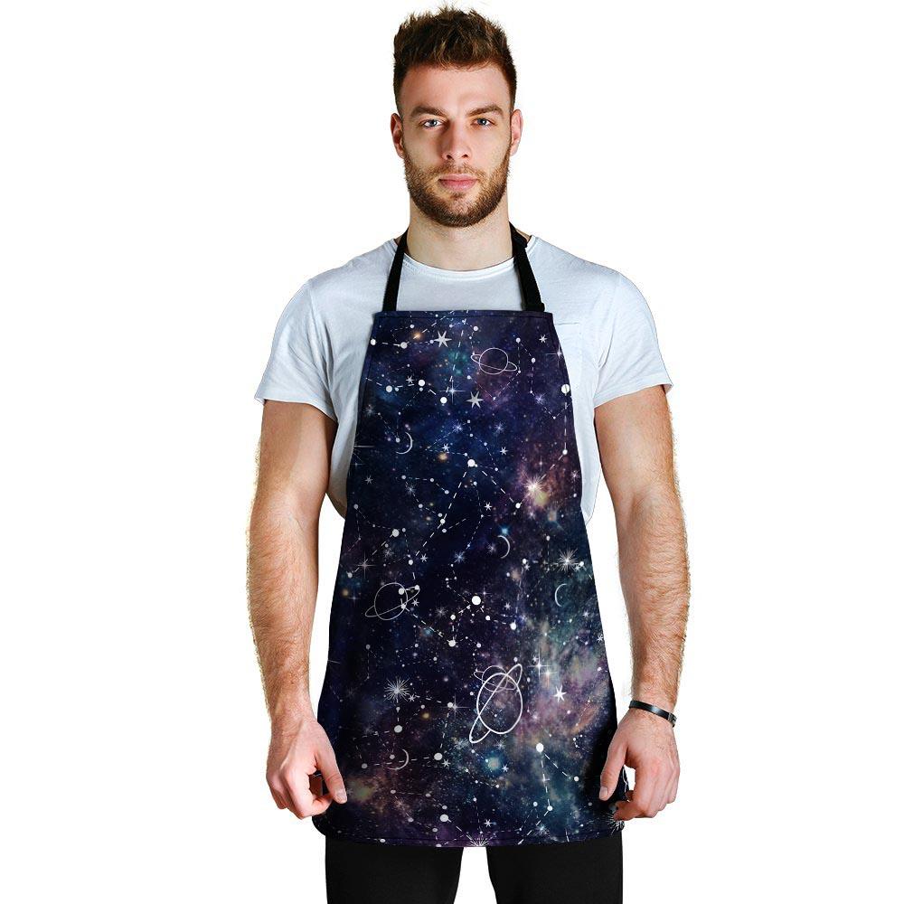 Star Constellation Galaxy Space Men's Apron-grizzshop