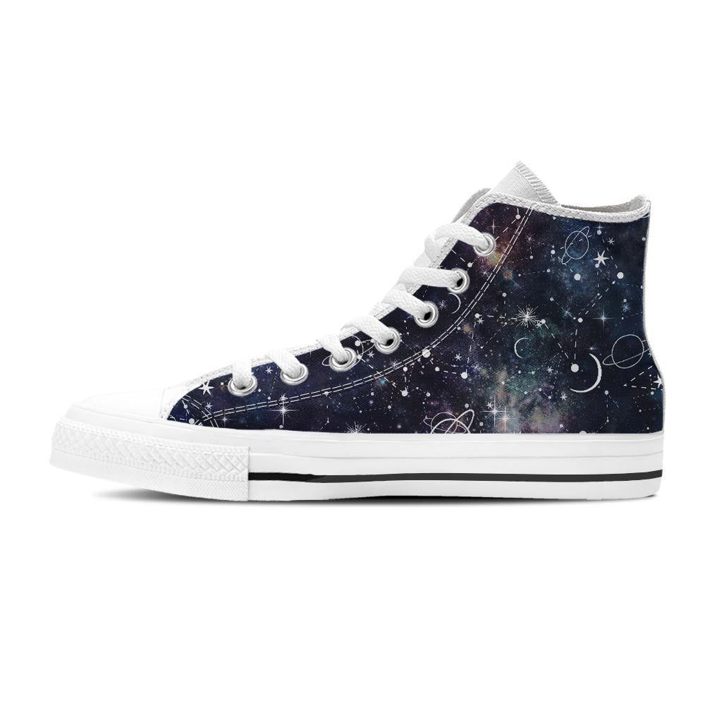 Star Constellation Galaxy Space Men's High Top Shoes-grizzshop