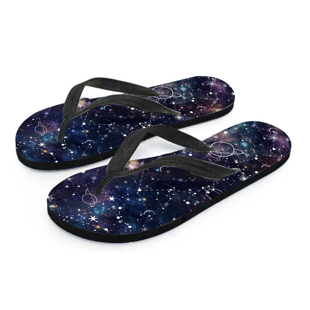 Star Constellation Galaxy Space Women's Flip Flops-grizzshop