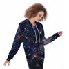 Star Constellation Galaxy Space Women's Zip Up Hoodie-grizzshop