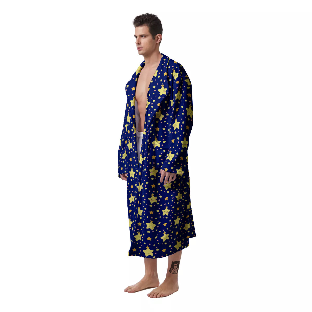 Star Cute Print Pattern Men's Robe-grizzshop