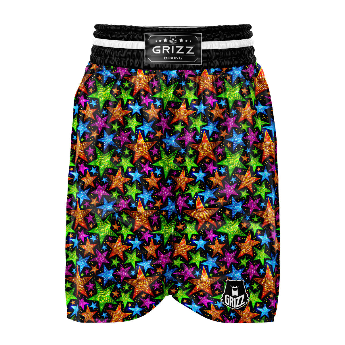 Star Disco Sparkles Print Pattern Boxing Shorts-grizzshop