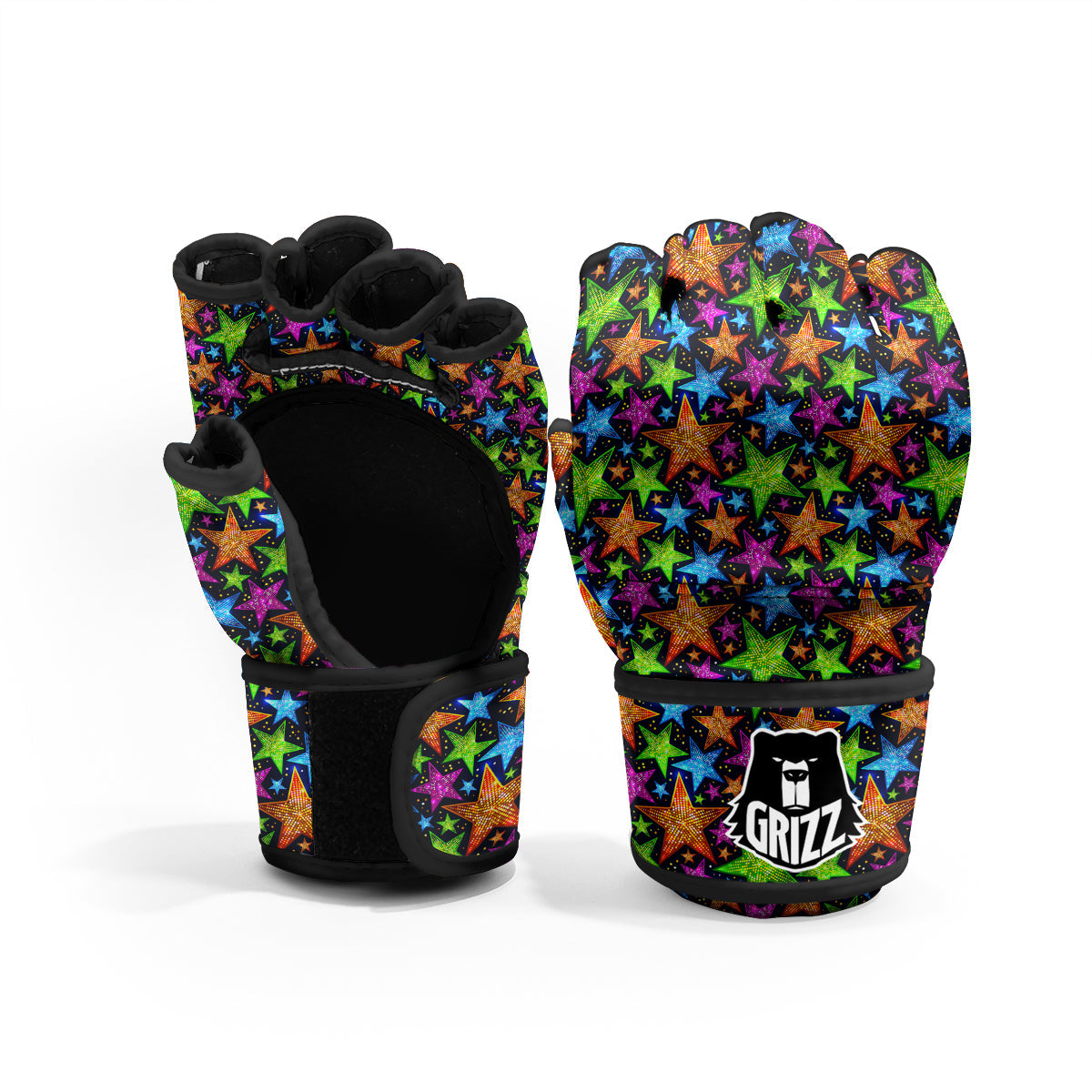 Star Disco Sparkles Print Pattern MMA Gloves-grizzshop