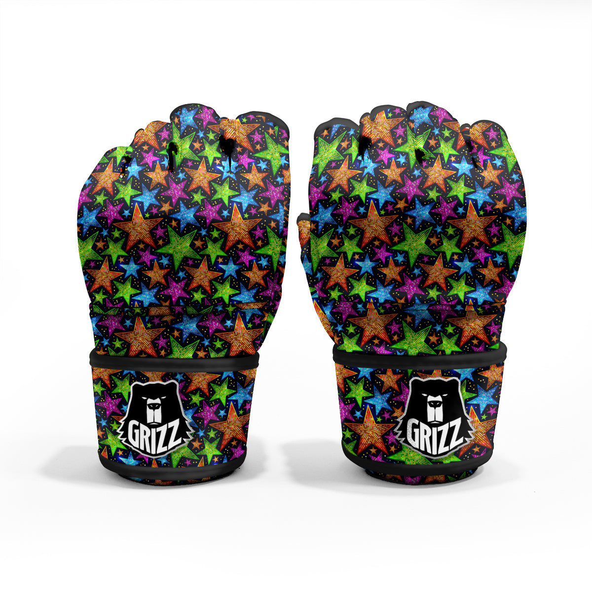 Star Disco Sparkles Print Pattern MMA Gloves-grizzshop