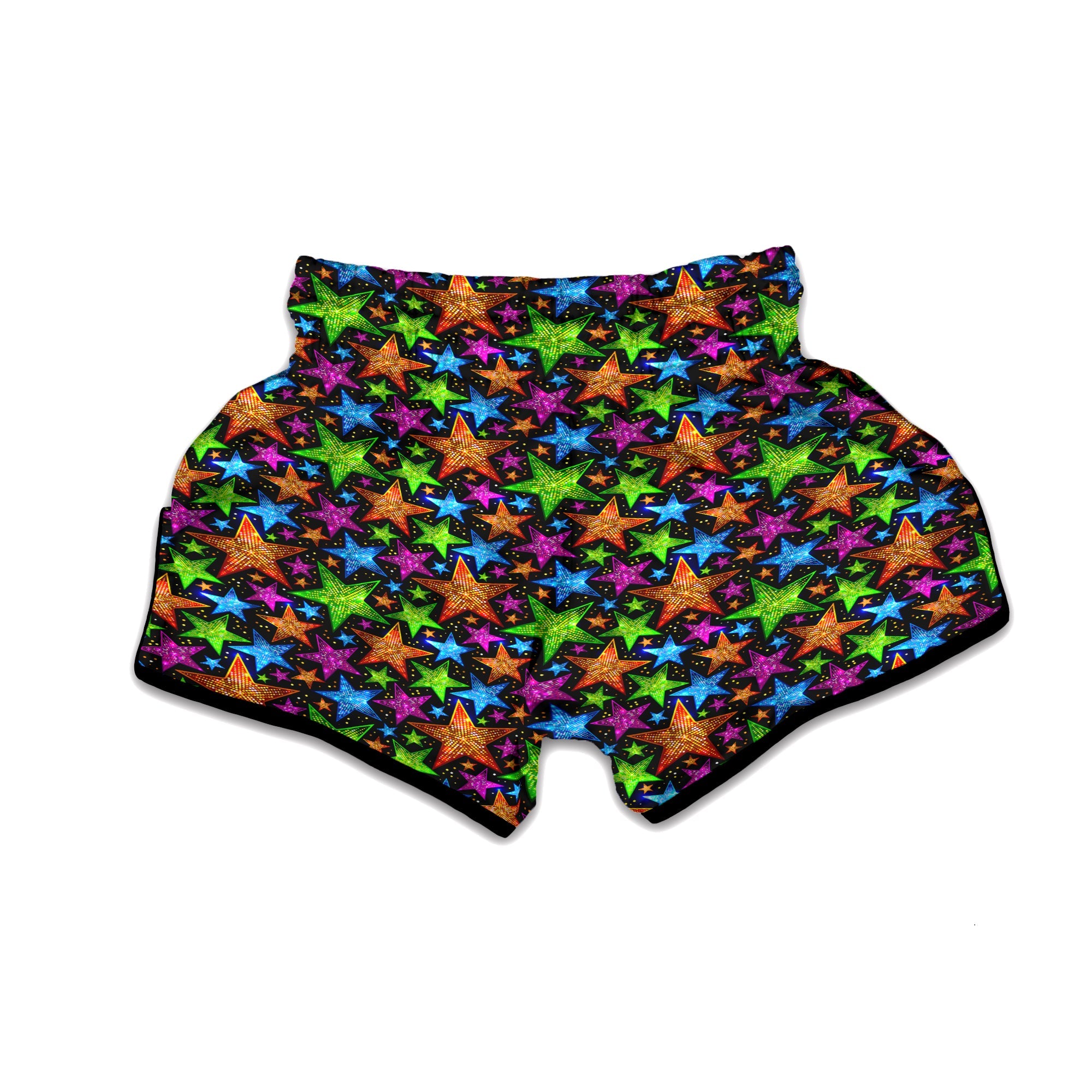 Star Disco Sparkles Print Pattern Muay Thai Boxing Shorts-grizzshop
