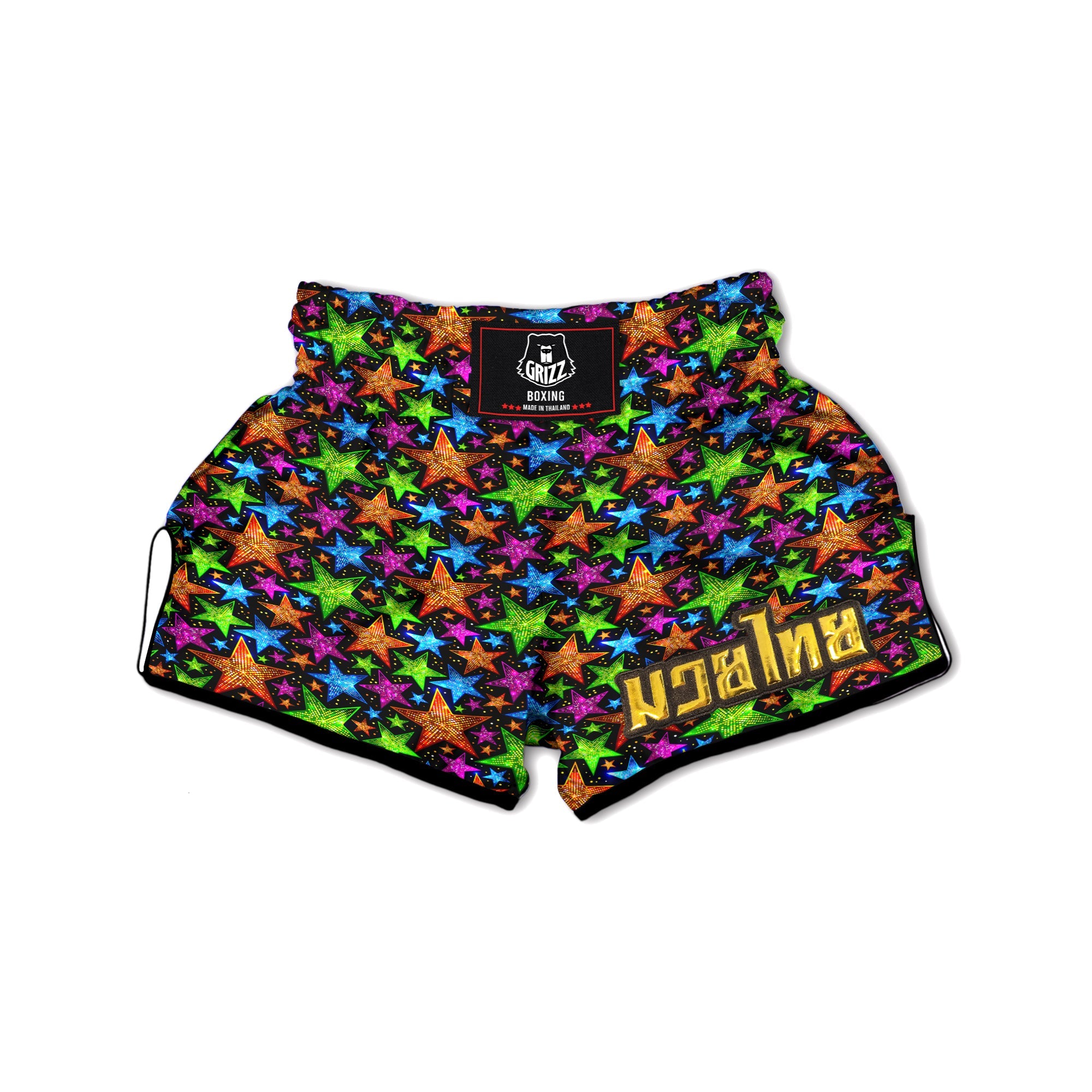 Star Disco Sparkles Print Pattern Muay Thai Boxing Shorts-grizzshop