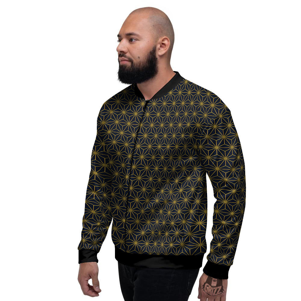 Star Geometric Print Pattern Men's Bomber Jacket-grizzshop