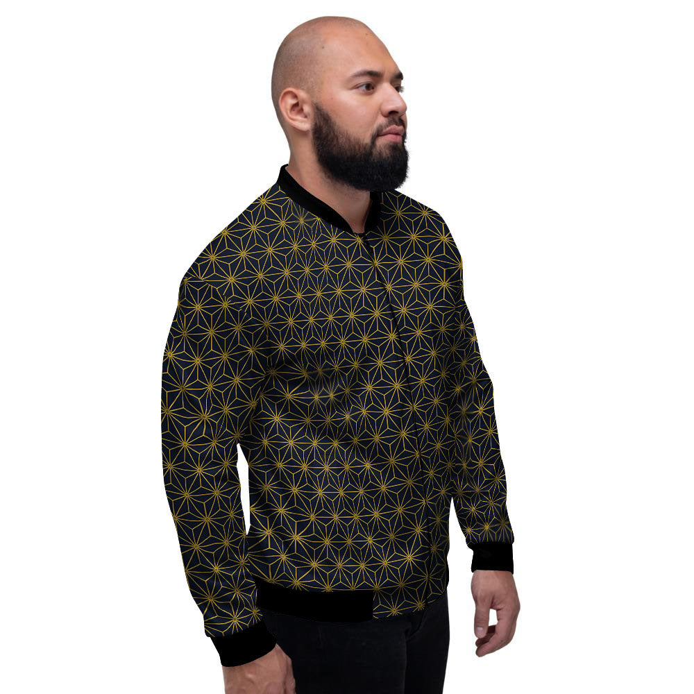 Star Geometric Print Pattern Men's Bomber Jacket-grizzshop