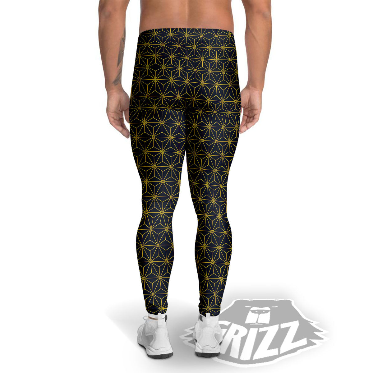Star Geometric Print Pattern Men's Leggings-grizzshop