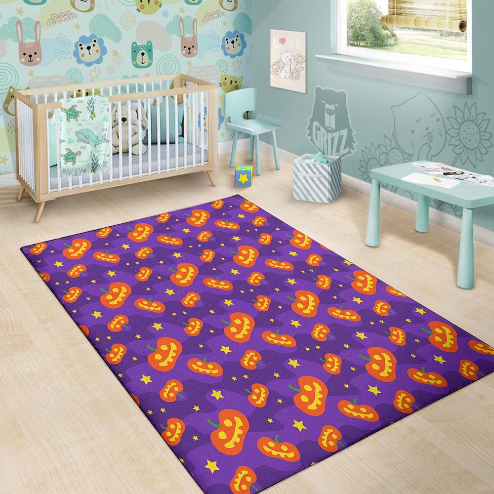 Star Halloween Print Pattern Floor Mat-grizzshop
