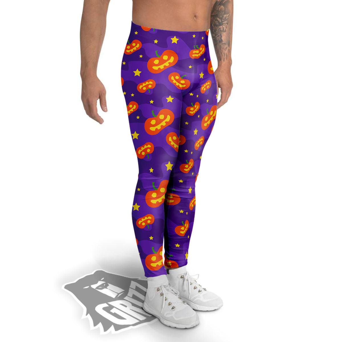 Star Halloween Print Pattern Men's Leggings-grizzshop