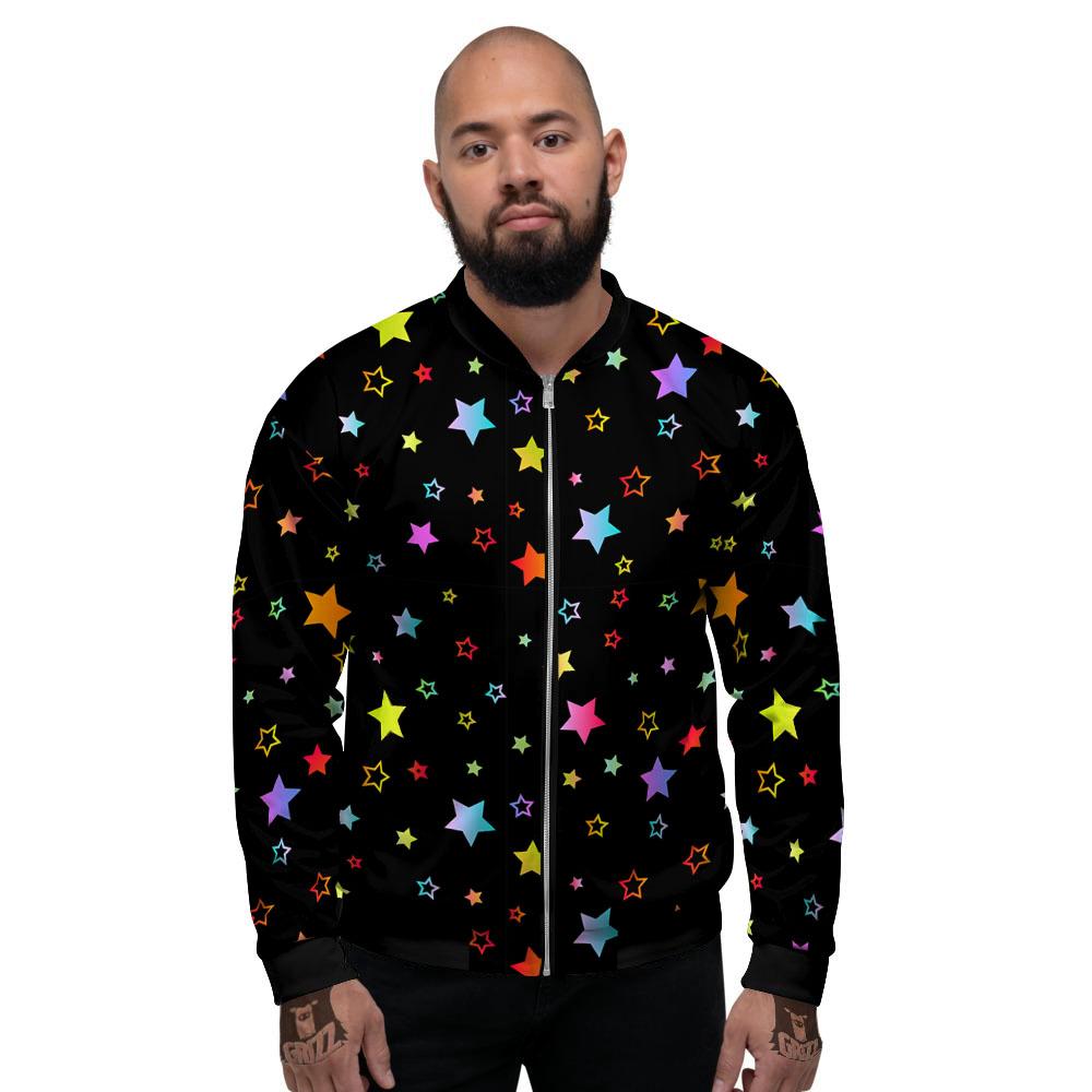 Star Lights Print Pattern Men's Bomber Jacket-grizzshop