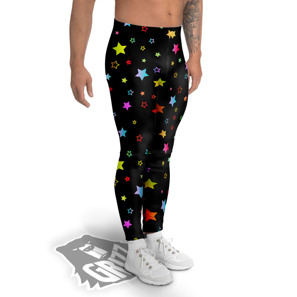 Star Lights Print Pattern Men's Leggings-grizzshop