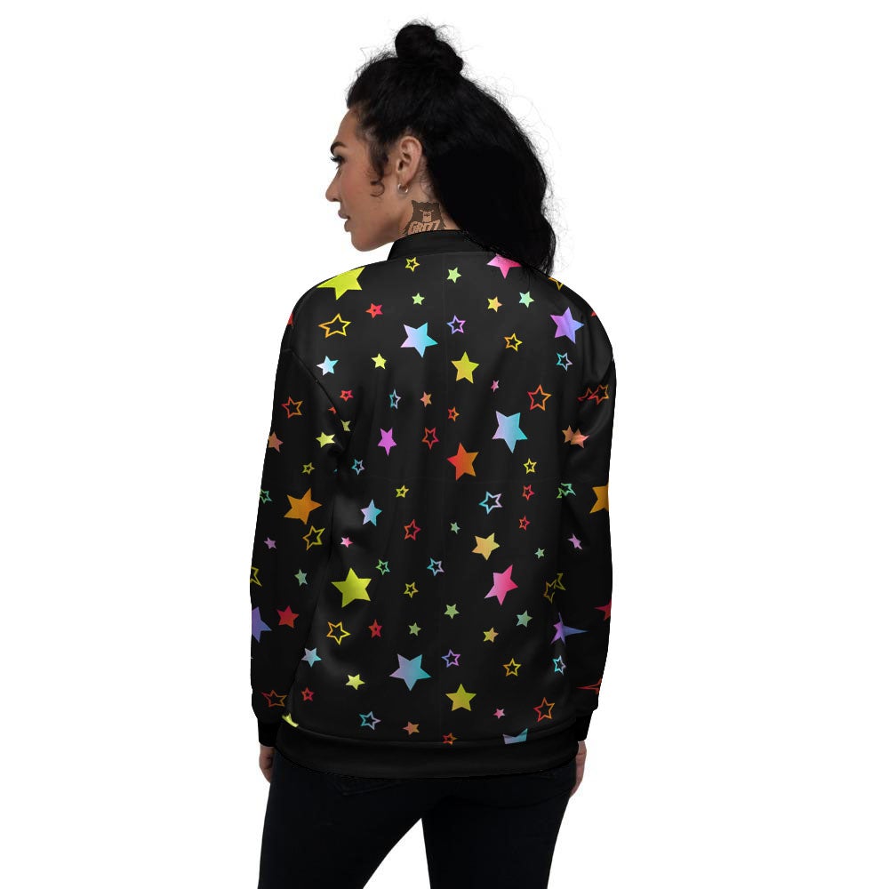 Star Lights Print Pattern Women's Bomber Jacket-grizzshop