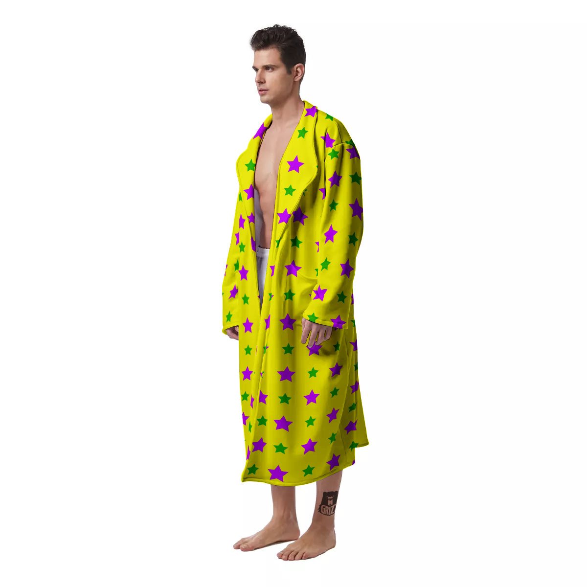 Star Mardi Gras Print Pattern Men's Robe-grizzshop