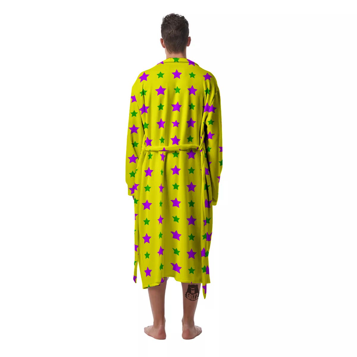 Star Mardi Gras Print Pattern Men's Robe-grizzshop