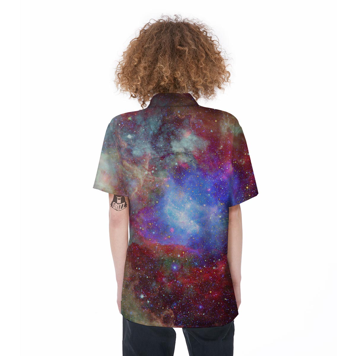 Star Nebula Galaxy Space Women's Short Sleeve Shirts-grizzshop