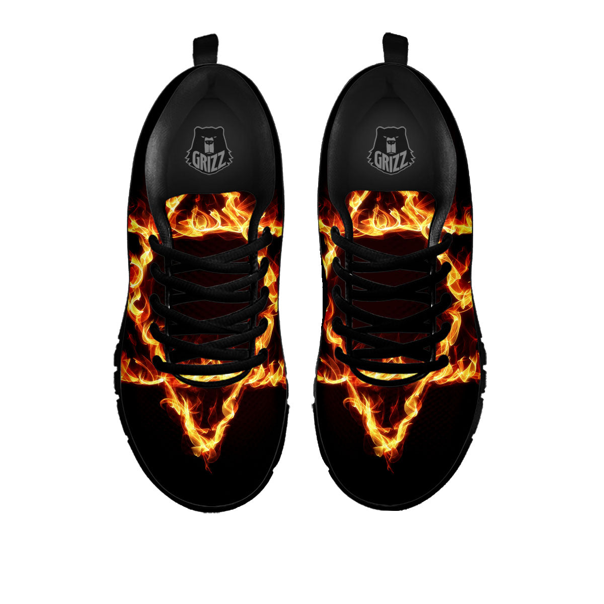 Star Of David Fiery Print Black Sneaker-grizzshop