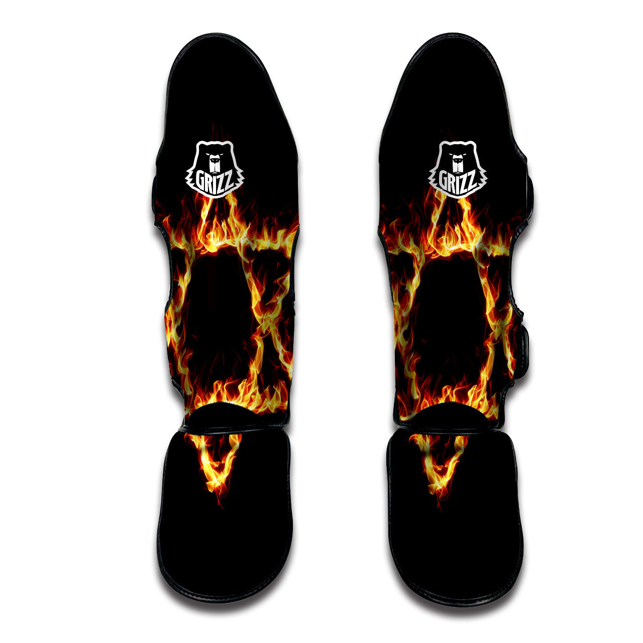 Star Of David Fiery Print Muay Thai Shin Guards-grizzshop