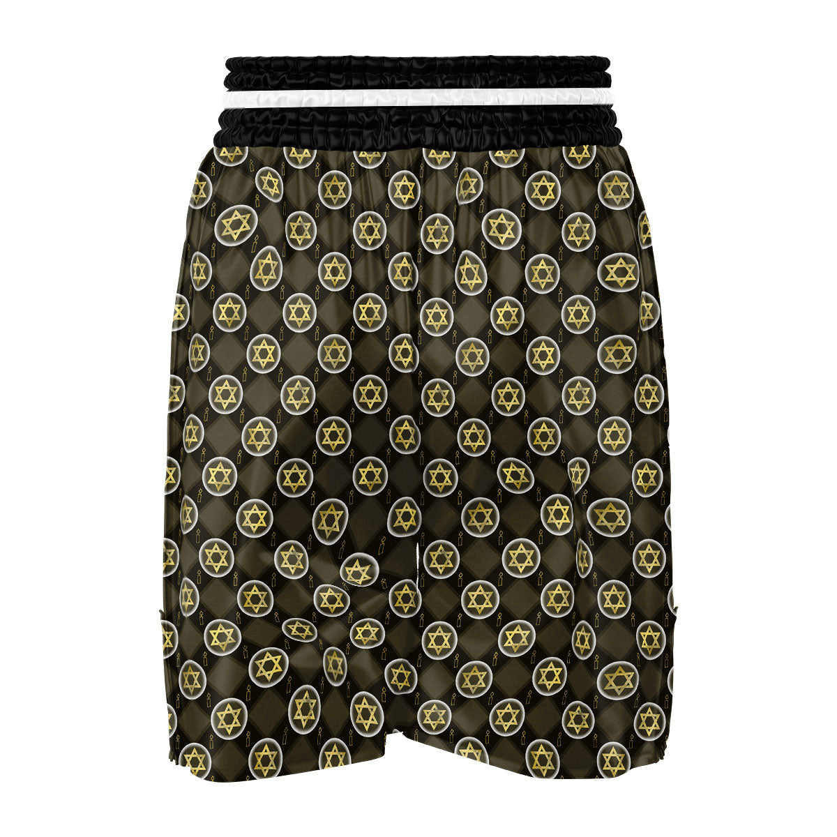 Star Of David Flaming Print Boxing Shorts-grizzshop