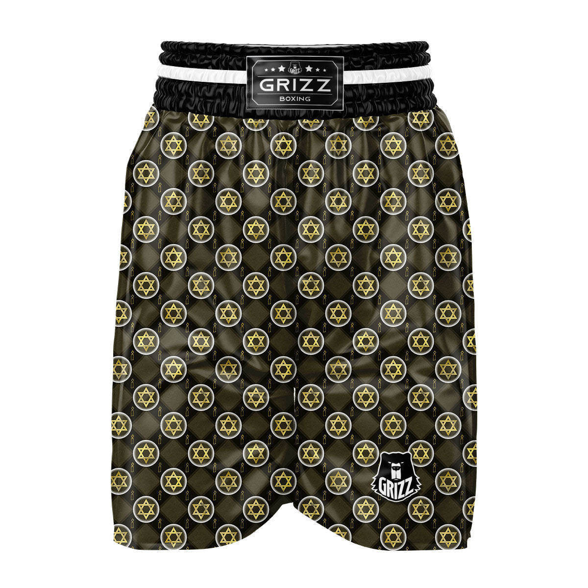 Star Of David Flaming Print Boxing Shorts-grizzshop