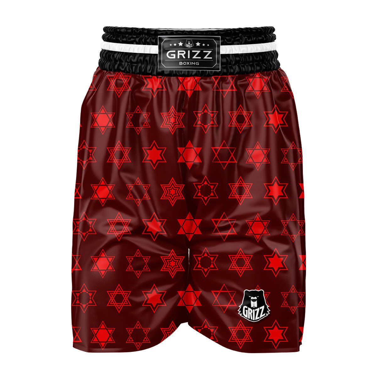 Star Of David Geometric Print Boxing Shorts-grizzshop