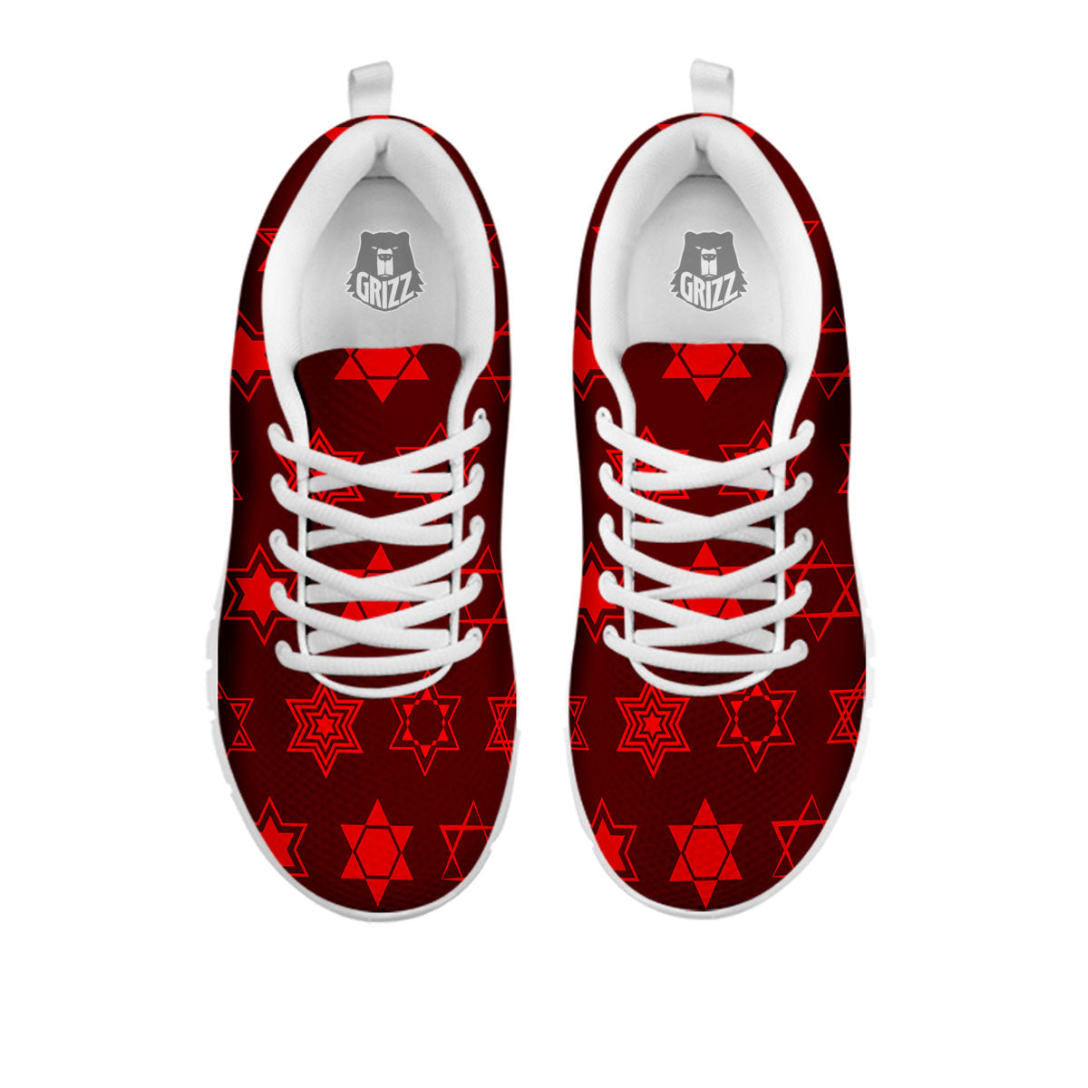 Star Of David Geometric Print White Sneaker-grizzshop