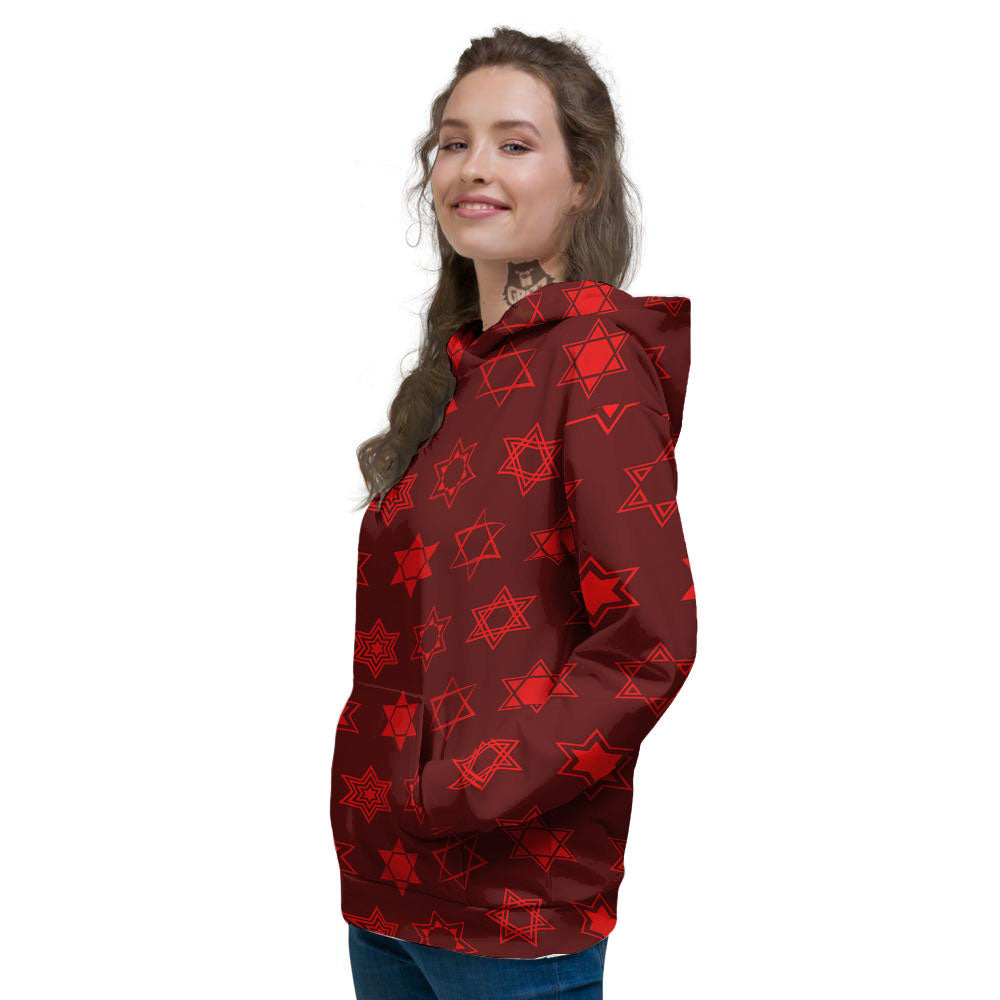 Star Of David Geometric Print Women's Hoodie-grizzshop