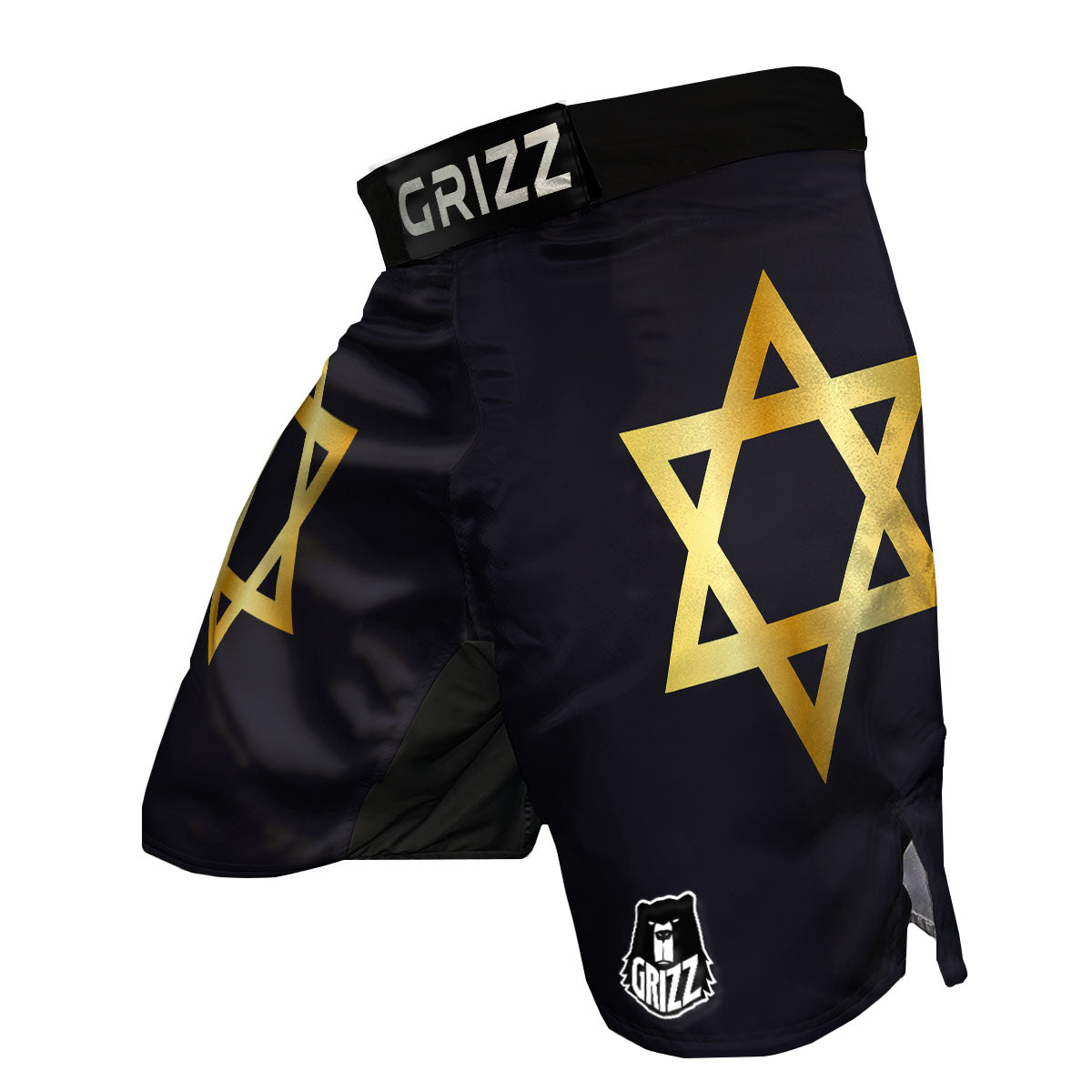 Star Of David Golden Print MMA Shorts-grizzshop