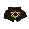 Star Of David Golden Print Muay Thai Boxing Shorts-grizzshop