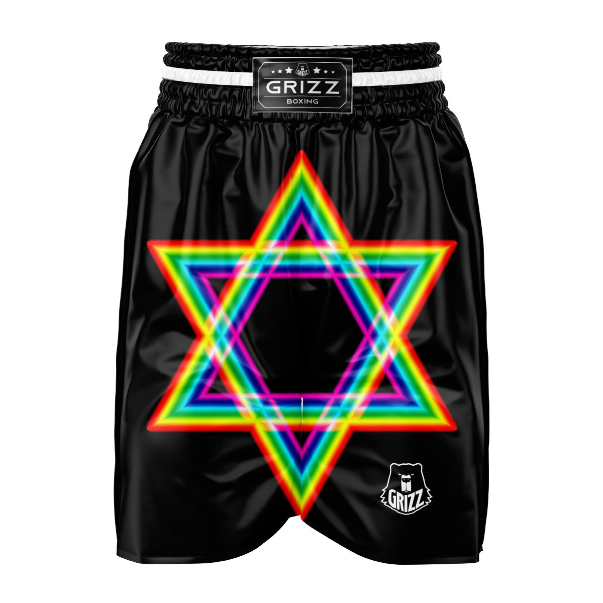 Star Of David Rainbow Print Boxing Shorts-grizzshop