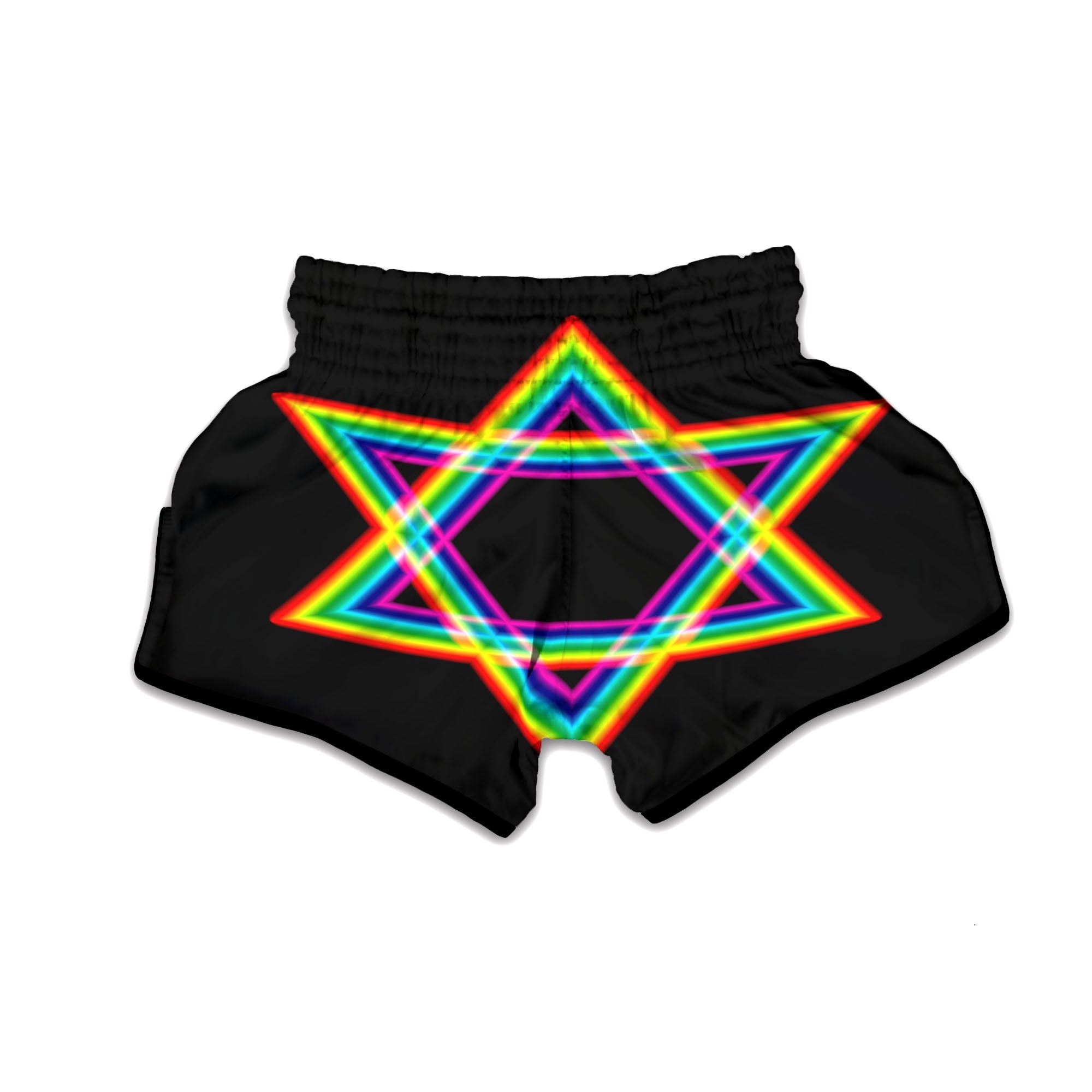 Star Of David Rainbow Print Muay Thai Boxing Shorts-grizzshop