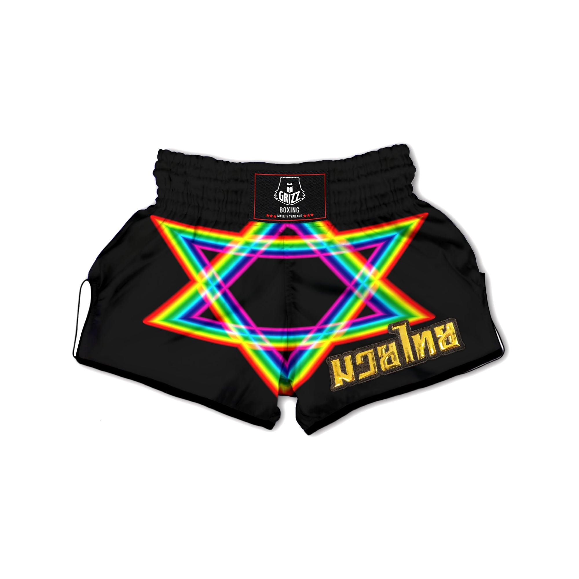 Star Of David Rainbow Print Muay Thai Boxing Shorts-grizzshop