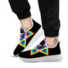 Star Of David Rainbow Print White Athletic Shoes-grizzshop