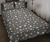 Star Pattern Print Bed Set Quilt-grizzshop