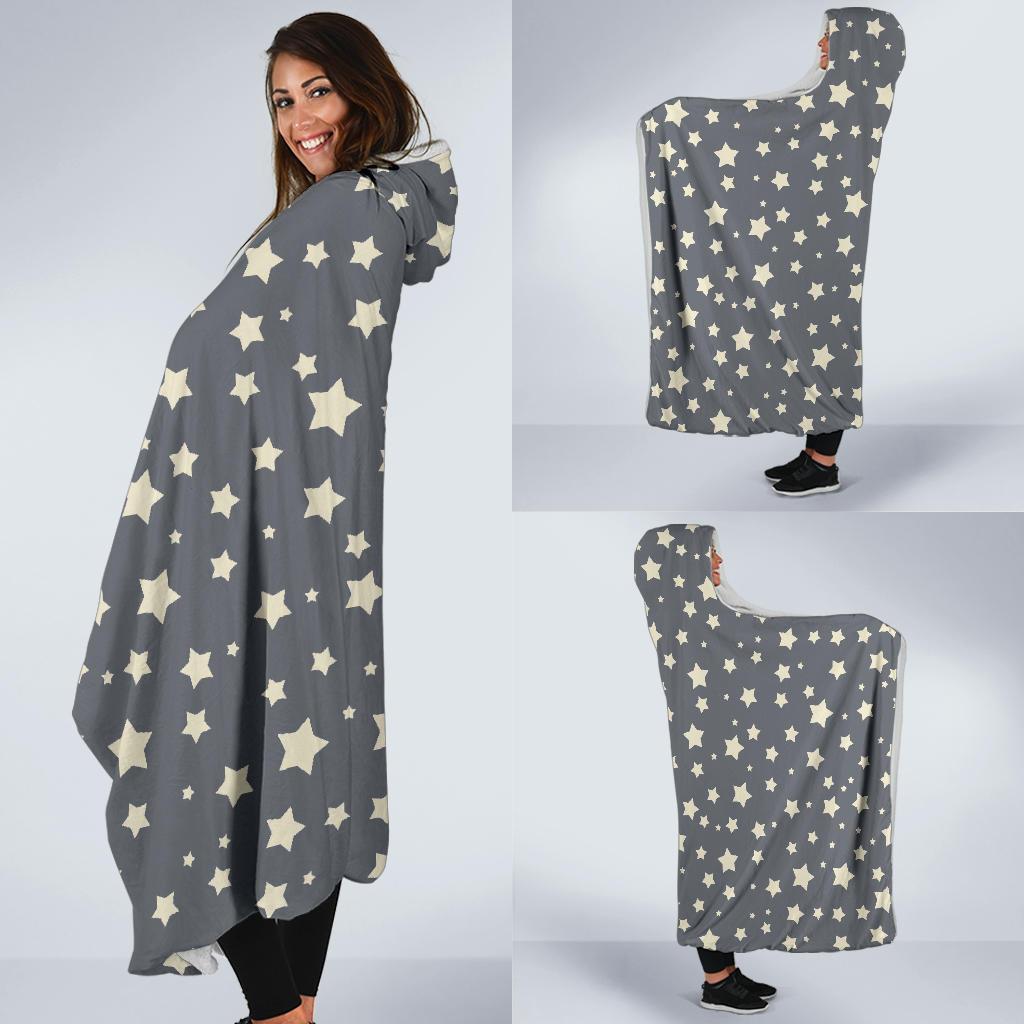 Star Pattern Print Hooded Blanket-grizzshop