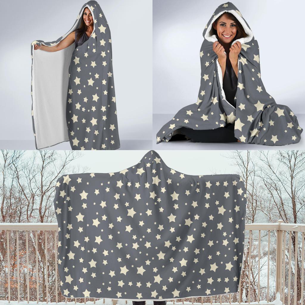 Star Pattern Print Hooded Blanket-grizzshop