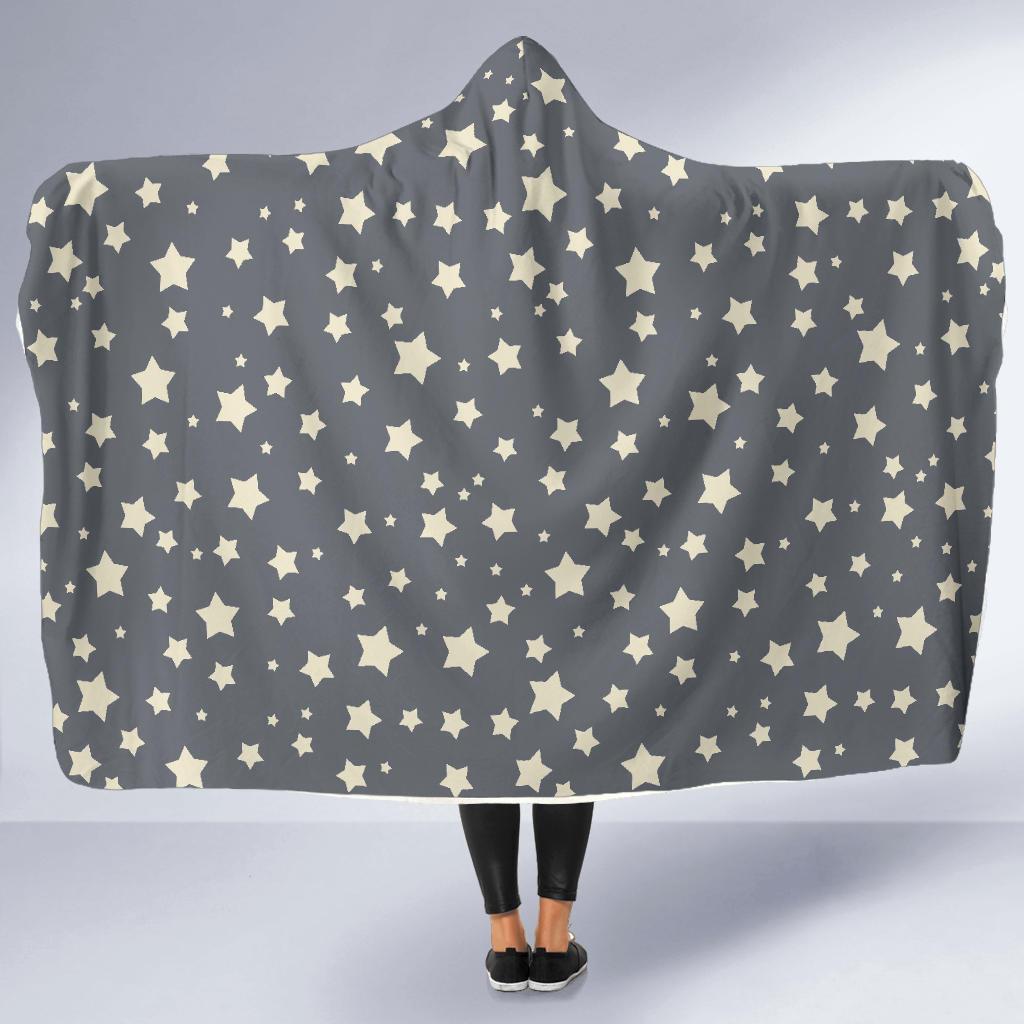 Star Pattern Print Hooded Blanket-grizzshop