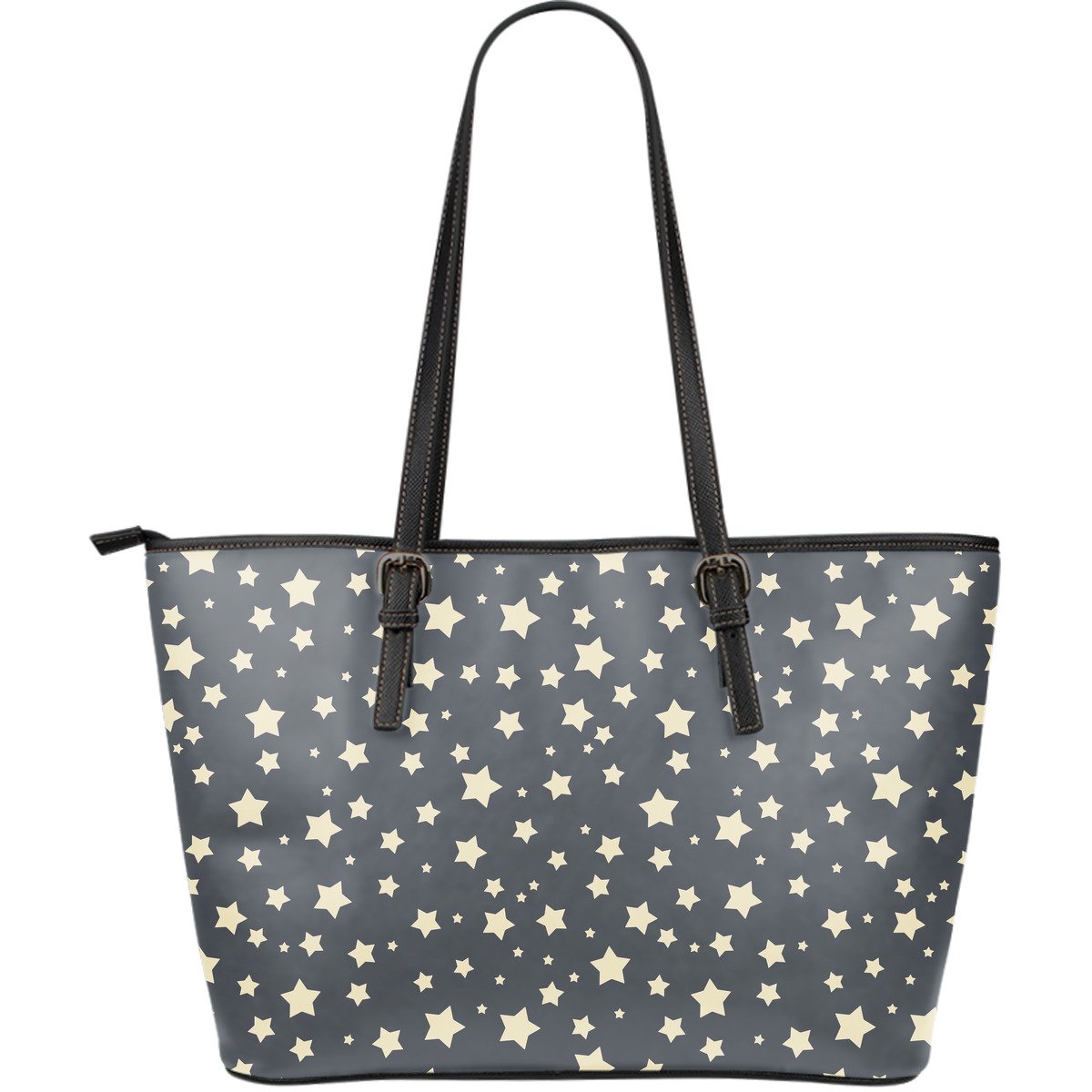 Star Pattern Print Leather Tote Bag-grizzshop