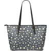 Star Pattern Print Leather Tote Bag-grizzshop
