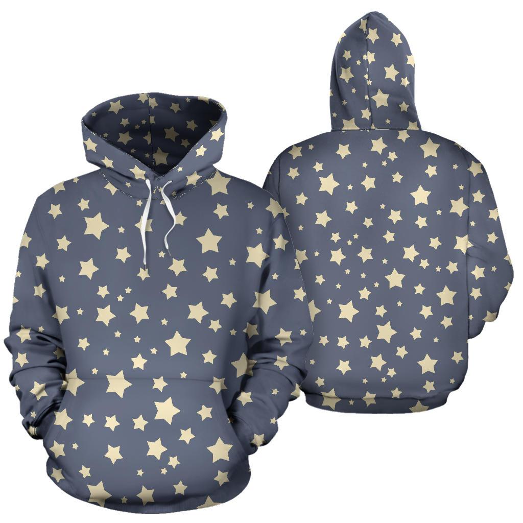 Star Pattern Print Men Women Pullover Hoodie-grizzshop