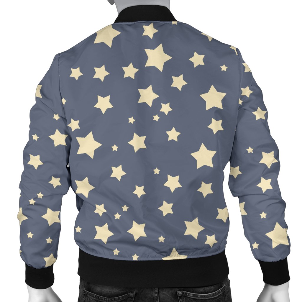 Star Pattern Print Men's Bomber Jacket-grizzshop