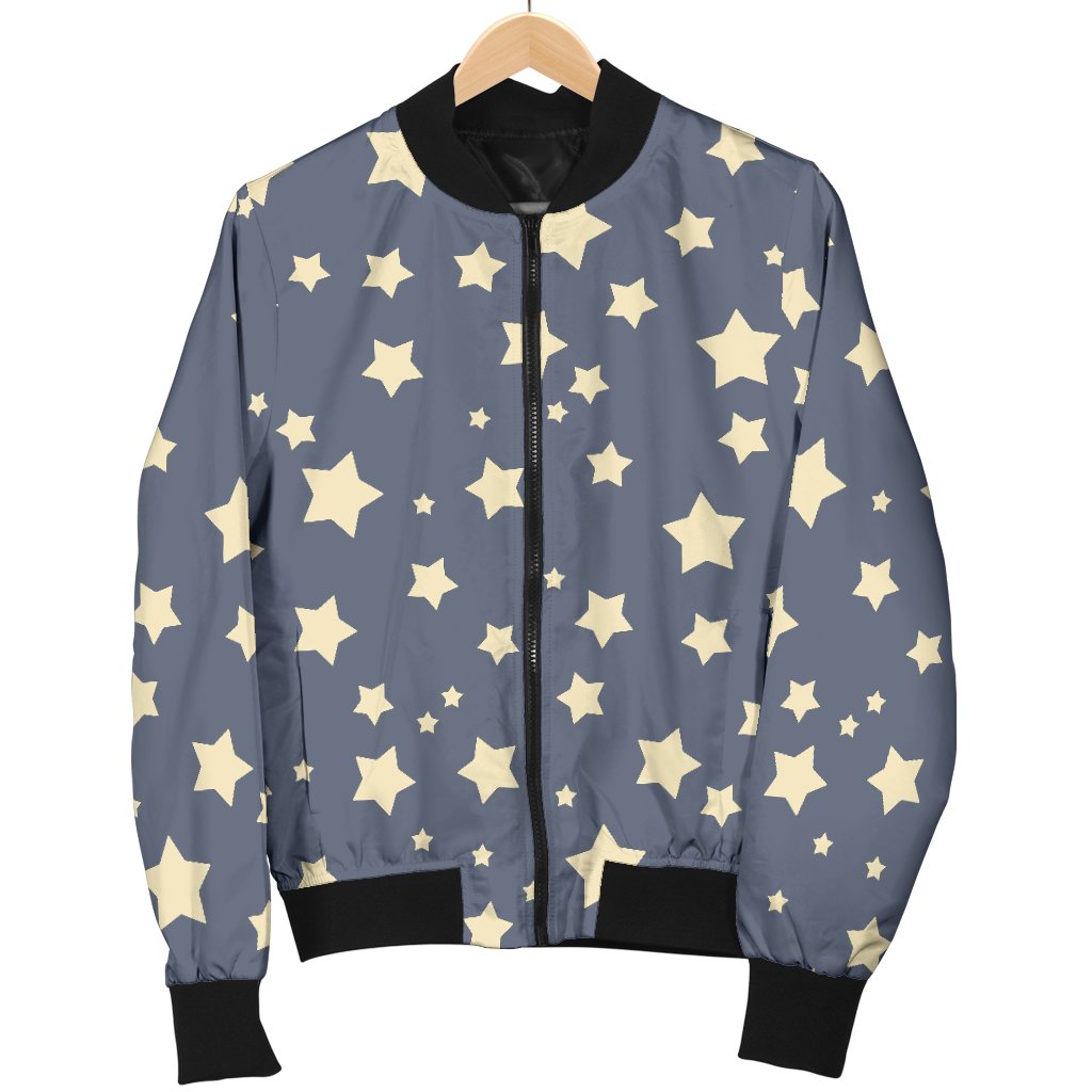 Star Pattern Print Men's Bomber Jacket-grizzshop